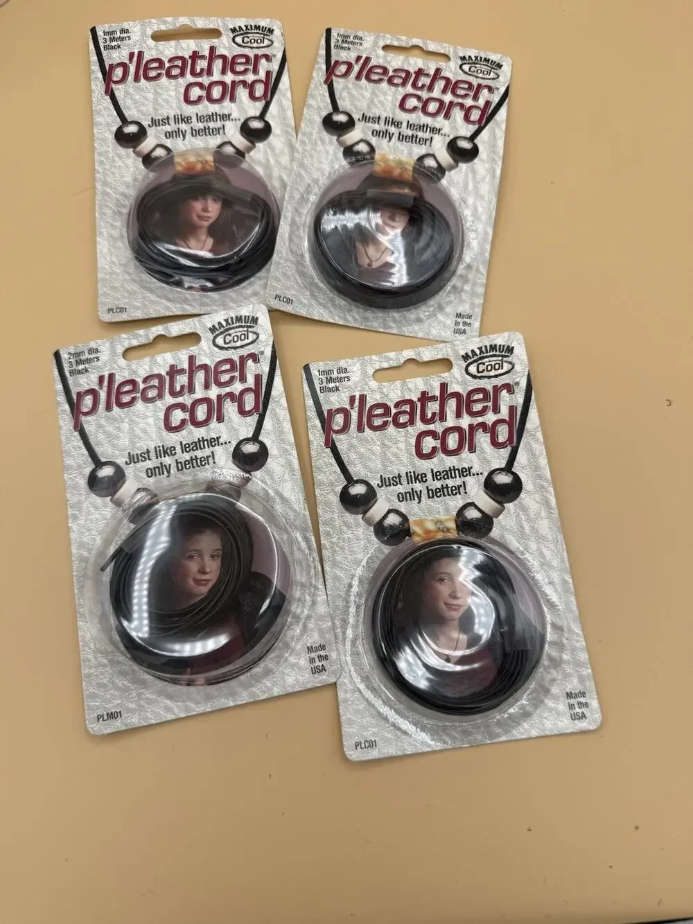 Pepperell Braiding P'Leather Cord for Jewelry Making 4 Lot